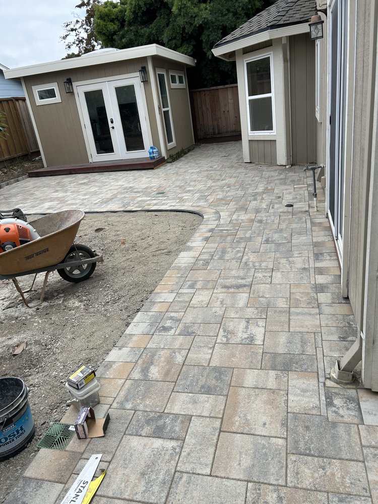 Front yard paver walkway and drought-tolerant landscaping